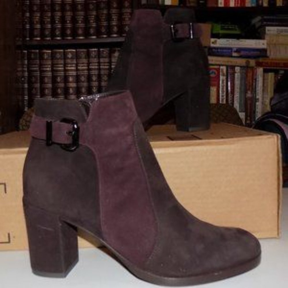 Aquatalia purple and brown suede boots made in Italy US9 - Picture 7 of 14